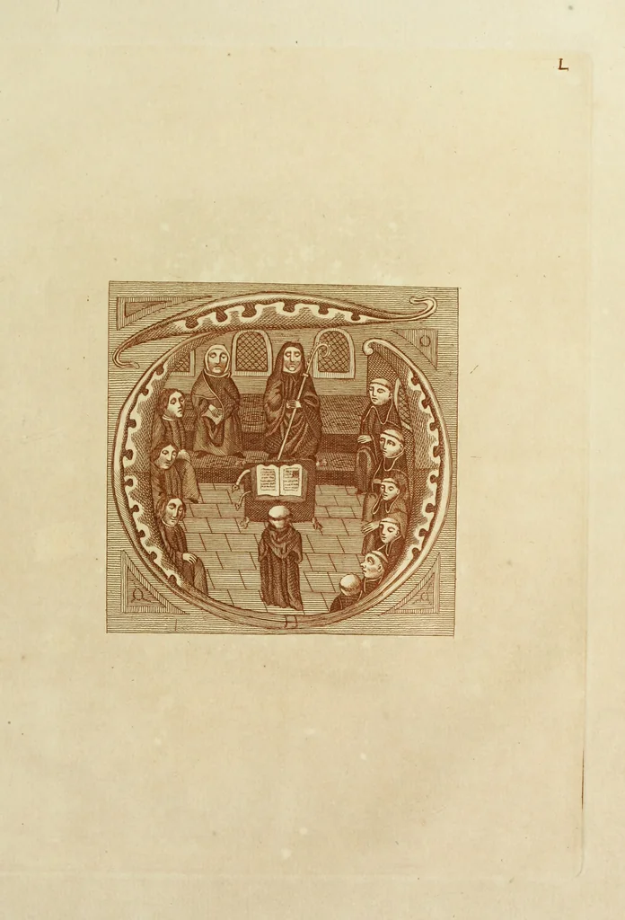 An illustration from The regal and ecclesiastical antiquities of England : containing the representations of all the English monarchs from Edward the Confessor to Henry the Eighth : together with many of the great persons that were eminent under their several reigns : the whole carefully collected from ancient illuminated manuscripts, 1777, leaf 232