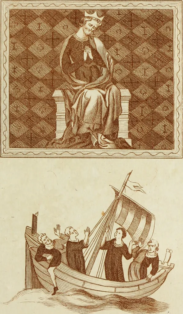 An illustration from The regal and ecclesiastical antiquities of England : containing the representations of all the English monarchs from Edward the Confessor to Henry the Eighth : together with many of the great persons that were eminent under their several reigns : the whole carefully collected from ancient illuminated manuscripts, 1777, leaf 234