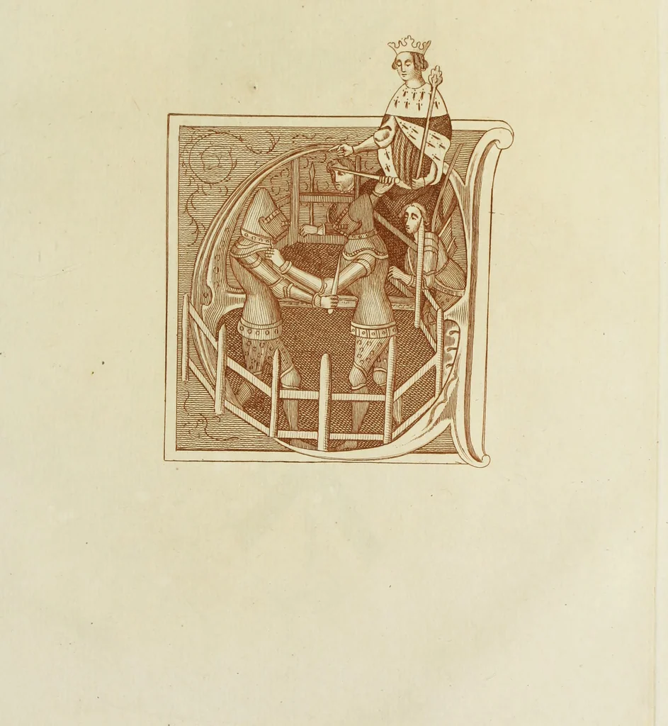 An illustration from The regal and ecclesiastical antiquities of England : containing the representations of all the English monarchs from Edward the Confessor to Henry the Eighth : together with many of the great persons that were eminent under their several reigns : the whole carefully collected from ancient illuminated manuscripts, 1777, leaf 248