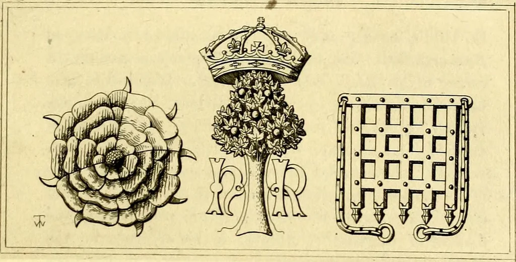An illustration from Regal heraldry; the armorial insignia of the Kings and Queens of England, from coeval authorities, 1821, leaf 100