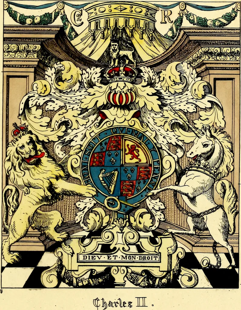 An illustration from Regal heraldry; the armorial insignia of the Kings and Queens of England, from coeval authorities, 1821, leaf 164