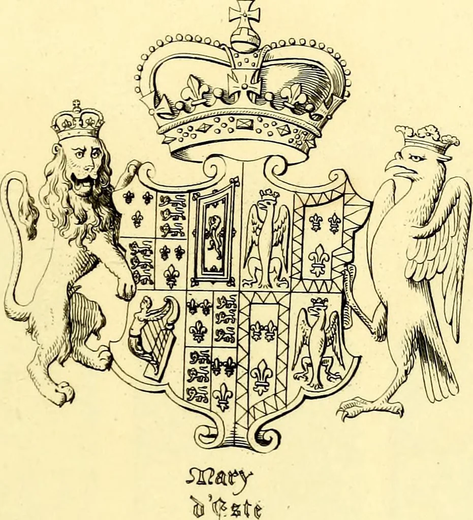 An illustration from Regal heraldry; the armorial insignia of the Kings and Queens of England, from coeval authorities, 1821, leaf 170