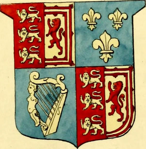 An illustration from Regal heraldry; the armorial insignia of the Kings and Queens of England, from coeval authorities, 1821, leaf 174