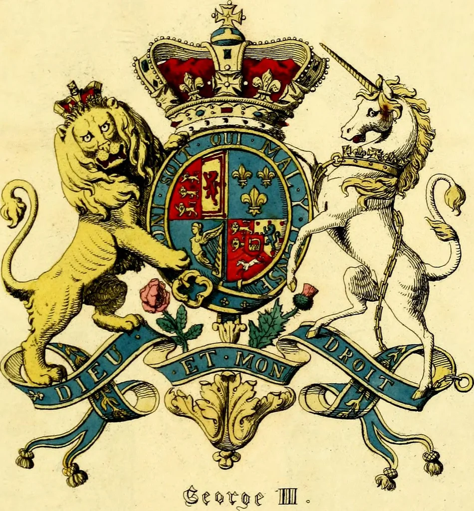 An illustration from Regal heraldry; the armorial insignia of the Kings and Queens of England, from coeval authorities, 1821, leaf 194