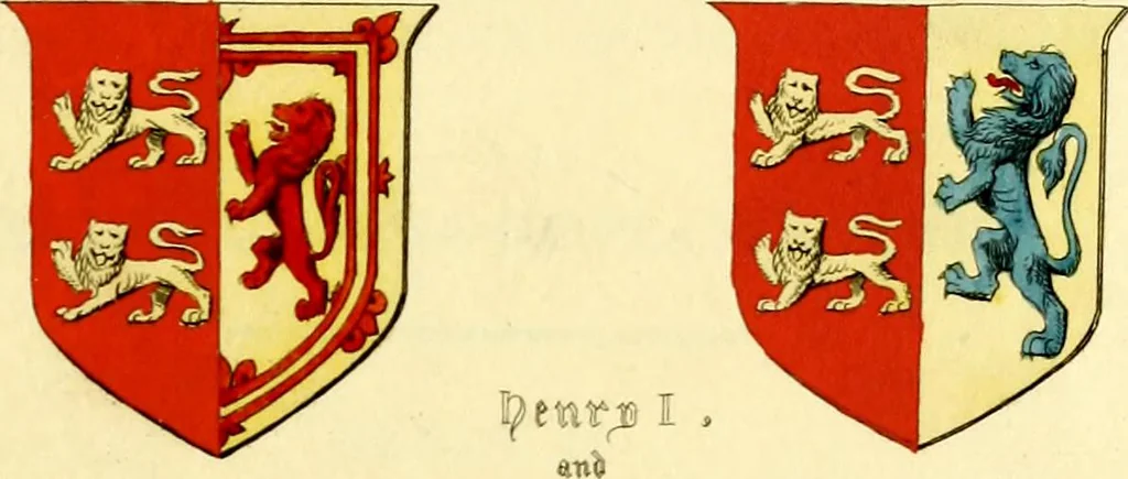 An illustration from Regal heraldry; the armorial insignia of the Kings and Queens of England, from coeval authorities, 1821, leaf 24