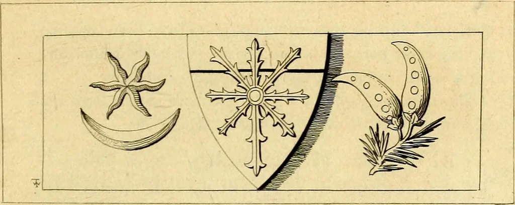 An illustration from Regal heraldry; the armorial insignia of the Kings and Queens of England, from coeval authorities, 1821, leaf 26