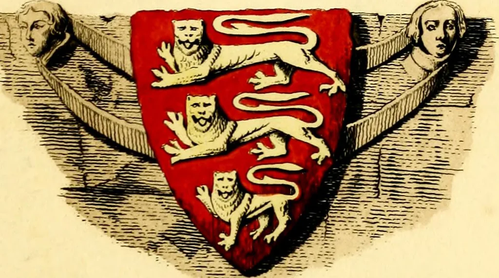 An illustration from Regal heraldry; the armorial insignia of the Kings and Queens of England, from coeval authorities, 1821, leaf 48
