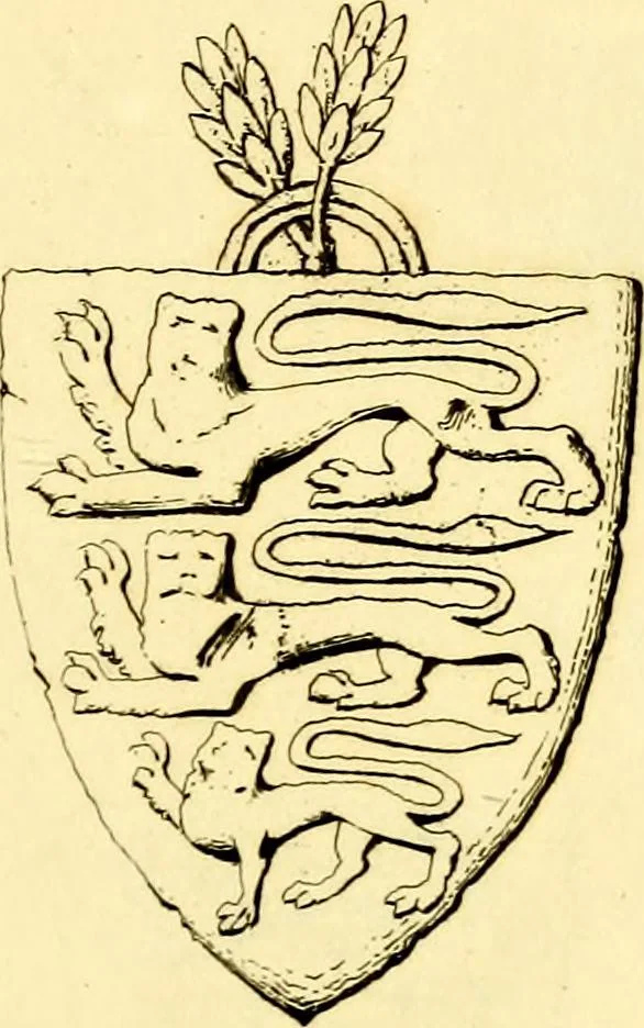 An illustration from Regal heraldry; the armorial insignia of the Kings and Queens of England, from coeval authorities, 1821, leaf 50