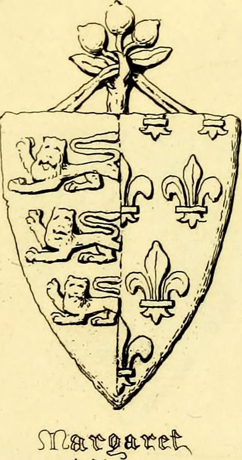 An illustration from Regal heraldry; the armorial insignia of the Kings and Queens of England, from coeval authorities, 1821, leaf 50