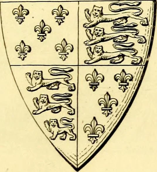 An illustration from Regal heraldry; the armorial insignia of the Kings and Queens of England, from coeval authorities, 1821, leaf 74