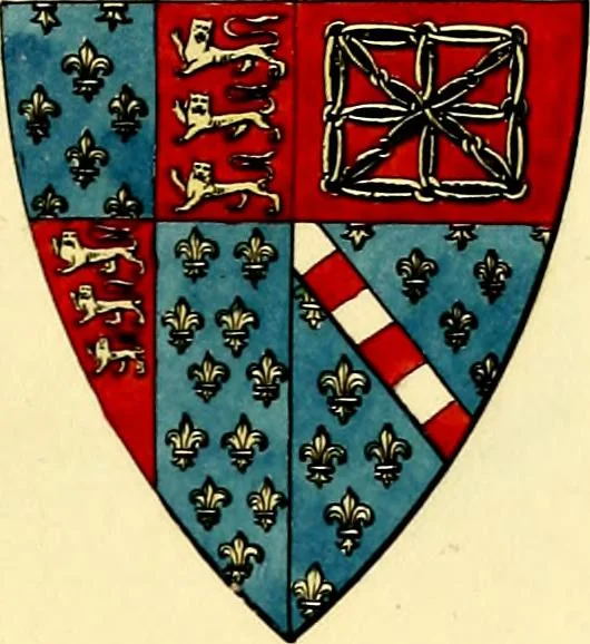 An illustration from Regal heraldry; the armorial insignia of the Kings and Queens of England, from coeval authorities, 1821, leaf 74
