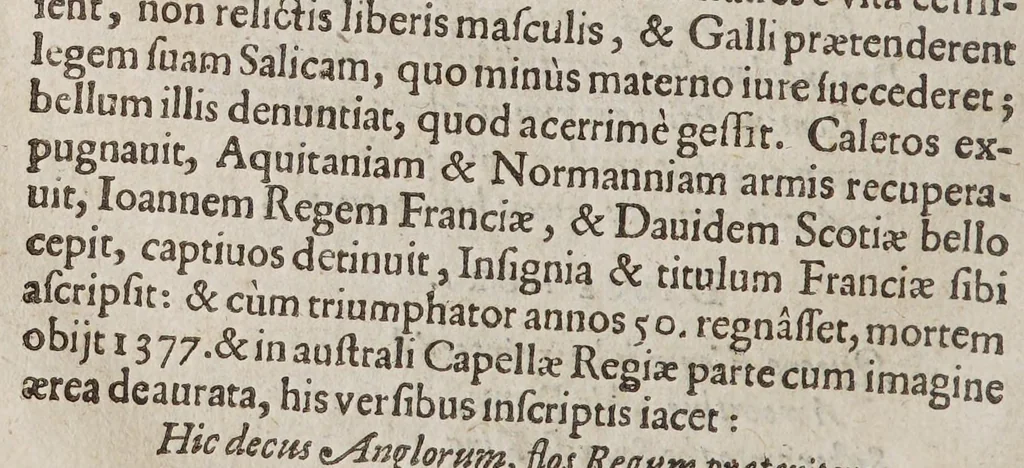 An illustration from Reges, reginae, nobiles, et alij in ecclesia collegiata B. Petri Westmonasterij sepulti, vsque ad annum reparatae salutis 1606, 1606, leaf 16