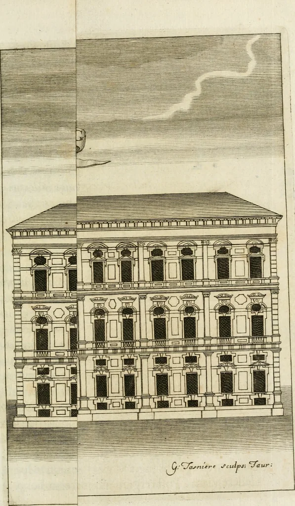 An illustration from Regiae villae poetice descriptae : et Regiae Celsitudini Victoris Amadeii II sabaudiae, et montisferrati ducis pedemontii principis, cypri regis, &c., 1711, leaf 102