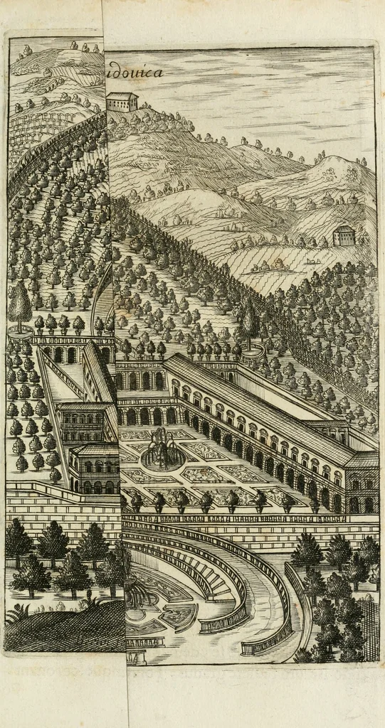 An illustration from Regiae villae poetice descriptae : et Regiae Celsitudini Victoris Amadeii II sabaudiae, et montisferrati ducis pedemontii principis, cypri regis, &c., 1711, leaf 58