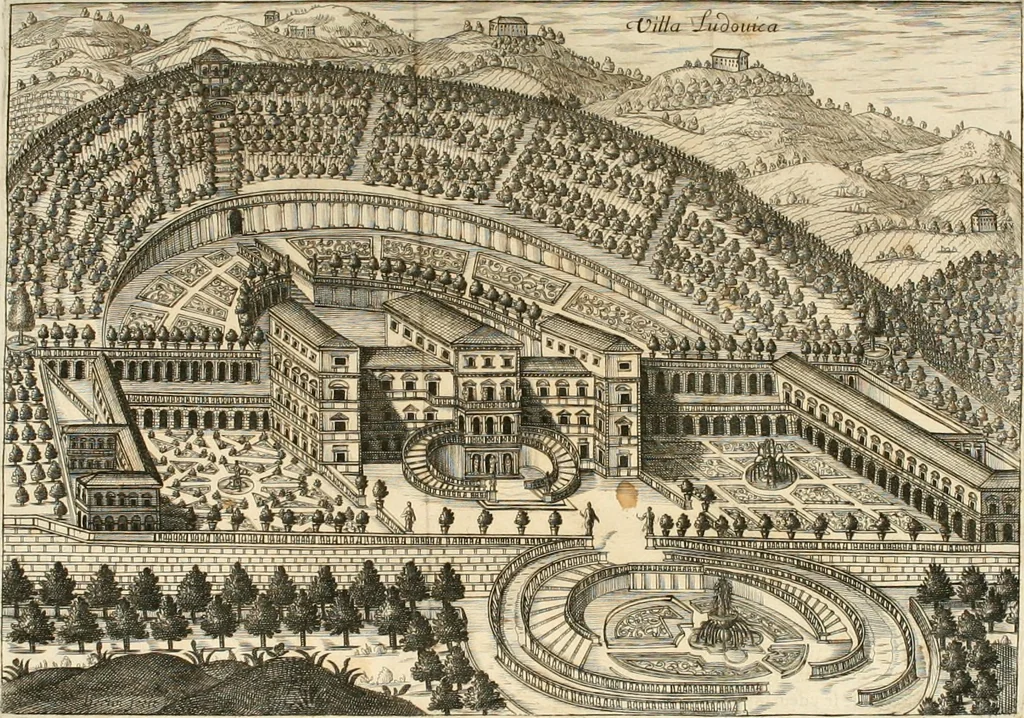 An illustration from Regiae villae poetice descriptae : et Regiae Celsitudini Victoris Amadeii II sabaudiae, et montisferrati ducis pedemontii principis, cypri regis, &c., 1711, leaf 59