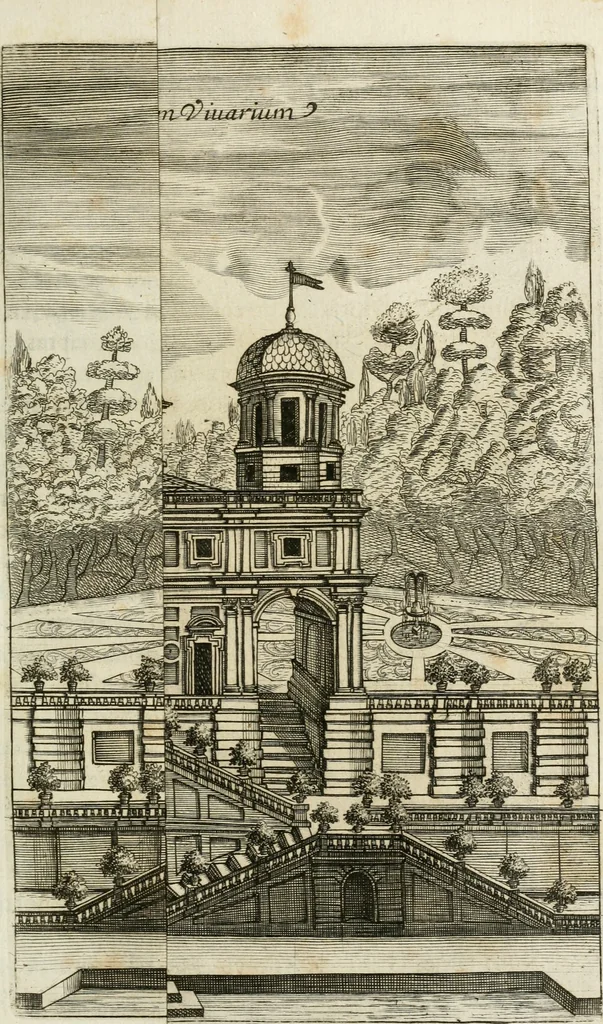 An illustration from Regiae villae poetice descriptae : et Regiae Celsitudini Victoris Amadeii II sabaudiae, et montisferrati ducis pedemontii principis, cypri regis, &c., 1711, leaf 80