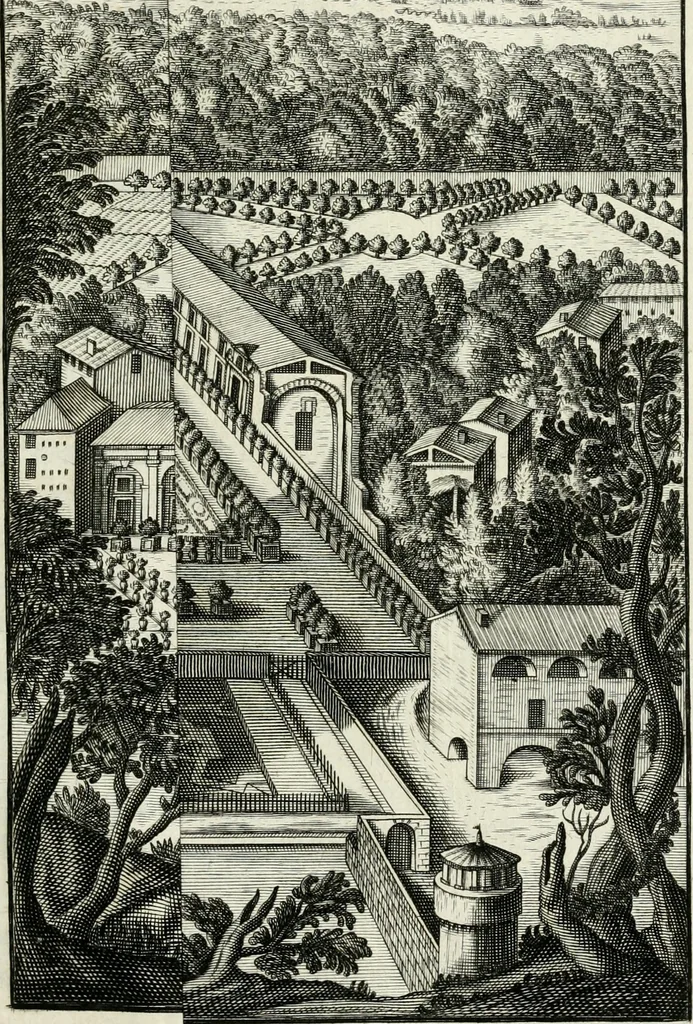 An illustration from Regiae villae poetice descriptae : et Regiae Celsitudini Victoris Amadeii II sabaudiae, et montisferrati ducis pedemontii principis, cypri regis, &c., 1711, leaf 86