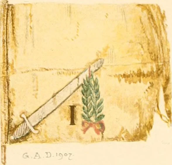 An illustration from Regimental colors in the war of the revolution, by Gherardi Davis, 1907, leaf 12