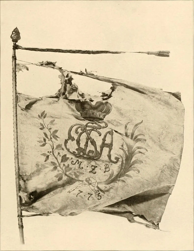 An illustration from Regimental colors in the war of the revolution, by Gherardi Davis, 1907, leaf 124