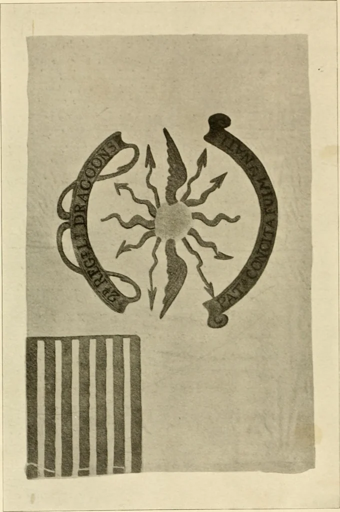 An illustration from Regimental colors in the war of the revolution, by Gherardi Davis, 1907, leaf 43