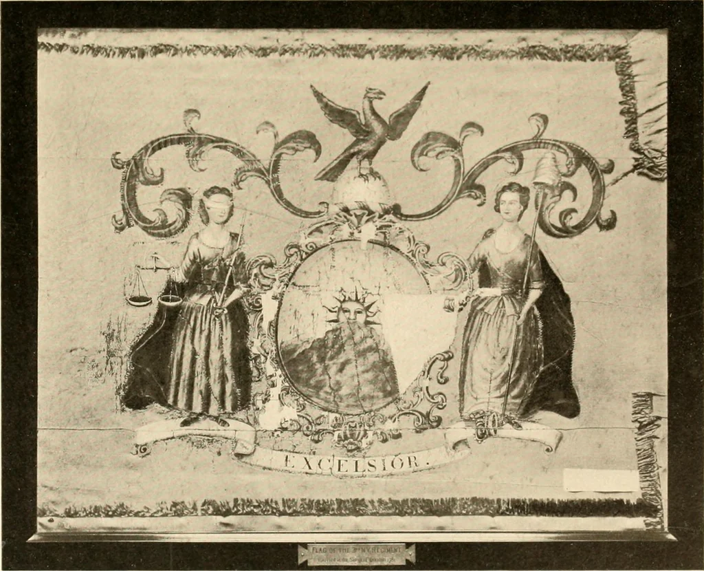 An illustration from Regimental colors in the war of the revolution, by Gherardi Davis, 1907, leaf 46