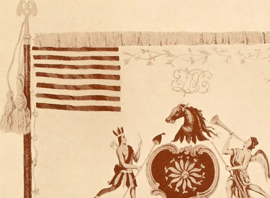 An illustration from Regimental colors in the war of the revolution, by Gherardi Davis, 1907, leaf 52