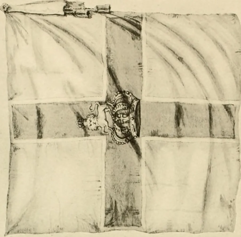 An illustration from Regimental colors in the war of the revolution, by Gherardi Davis, 1907, leaf 73