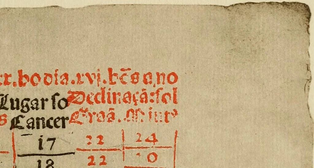 An illustration from Regimento do estrolabio e do quadrante : tractado da spera do mundo : reproduction fac-similé du seul exemplaire connu appartenant à la Bibliothèque Royale de Munich, 1914, leaf 58