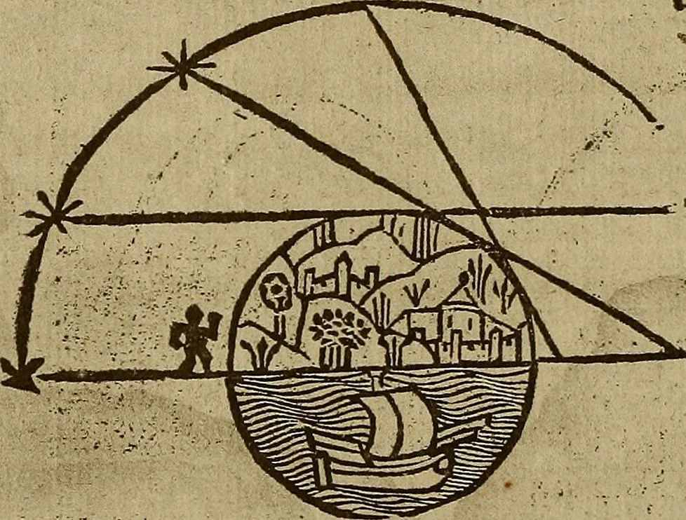 An illustration from Regimento do estrolabio e do quadrante : tractado da spera do mundo : reproduction fac-similé du seul exemplaire connu appartenant à la Bibliothèque Royale de Munich, 1914, leaf 73