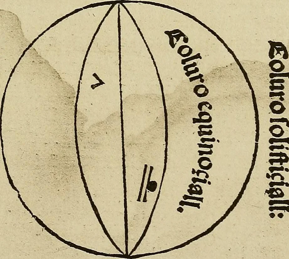 An illustration from Regimento do estrolabio e do quadrante : tractado da spera do mundo : reproduction fac-similé du seul exemplaire connu appartenant à la Bibliothèque Royale de Munich, 1914, leaf 80