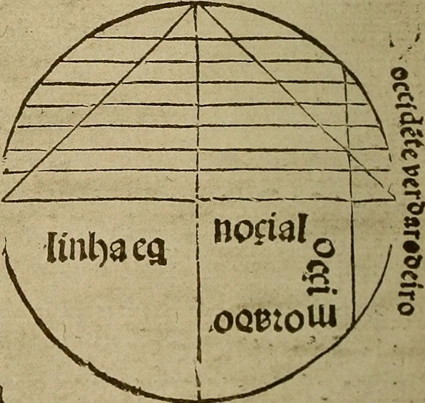 An illustration from Regimento do estrolabio e do quadrante : tractado da spera do mundo : reproduction fac-similé du seul exemplaire connu appartenant à la Bibliothèque Royale de Munich, 1914, leaf 97
