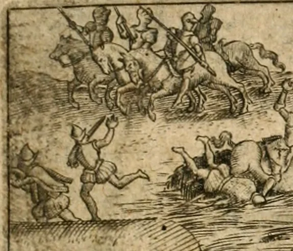 An illustration from Regionvm Indicarum per Hispanos olim devastatarum accuratissima descriptio, insertis Figuris æneis ad vivum fabrefactis, 1664, leaf 48
