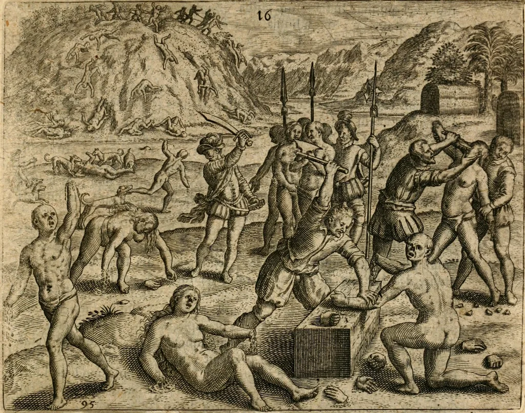 An illustration from Regionvm Indicarum per Hispanos olim devastatarum accuratissima descriptio, insertis Figuris æneis ad vivum fabrefactis, 1664, leaf 88