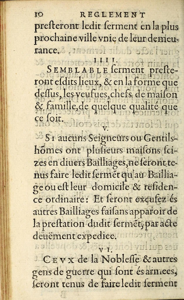 An illustration from Reglement General Povr Remedier Avx Desordres aduenuz à l'occa[s]ion des troubles pre[s]ens, attendant l'a[ss]emblee generale des E[s]tats du Royaume., 1589, leaf 10