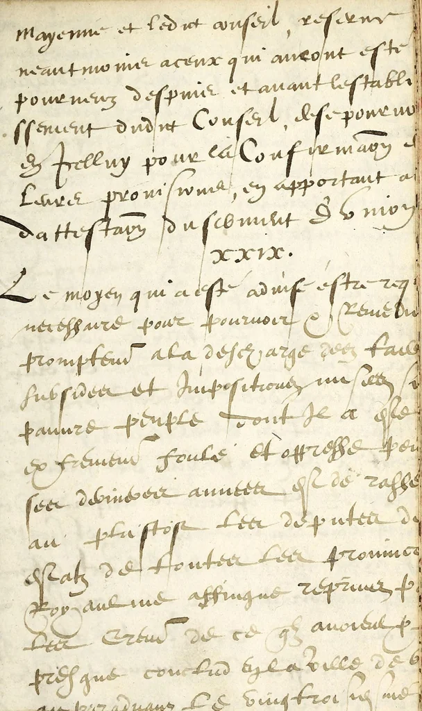 An illustration from Reglement General Povr Remedier Avx Desordres aduenuz à l'occa[s]ion des troubles pre[s]ens, attendant l'a[ss]emblee generale des E[s]tats du Royaume., 1589, leaf 33