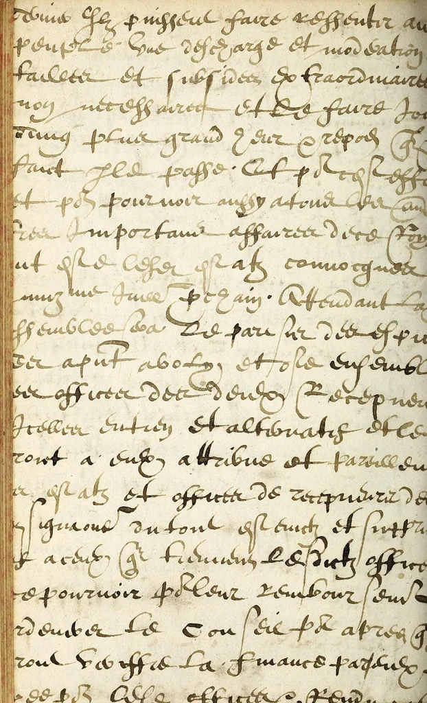 An illustration from Reglement General Povr Remedier Avx Desordres aduenuz à l'occa[s]ion des troubles pre[s]ens, attendant l'a[ss]emblee generale des E[s]tats du Royaume., 1589, leaf 34