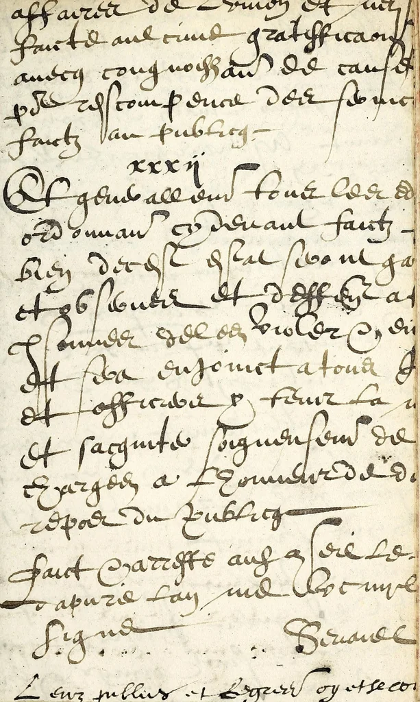 An illustration from Reglement General Povr Remedier Avx Desordres aduenuz à l'occa[s]ion des troubles pre[s]ens, attendant l'a[ss]emblee generale des E[s]tats du Royaume., 1589, leaf 37