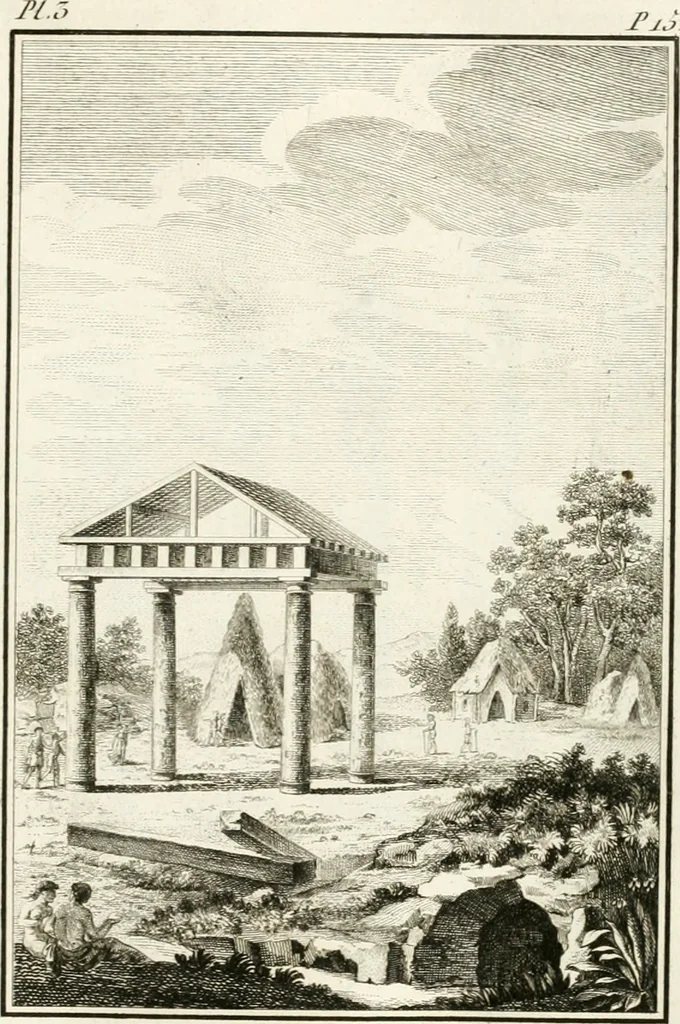 An illustration from Regles des cinq ordres d'architecture de Vignole : ouvrage dans lequel on donne : une idée de la géometrie, les définitions des figures géométriques nécessaires à l'étude de l'architecture, la formation des ordres, rigoureusement démontrée, dans l'origine de l'architecture ... : enfin, les notions nécessaires sur les ordres appellés accessoires, 1797, leaf 46