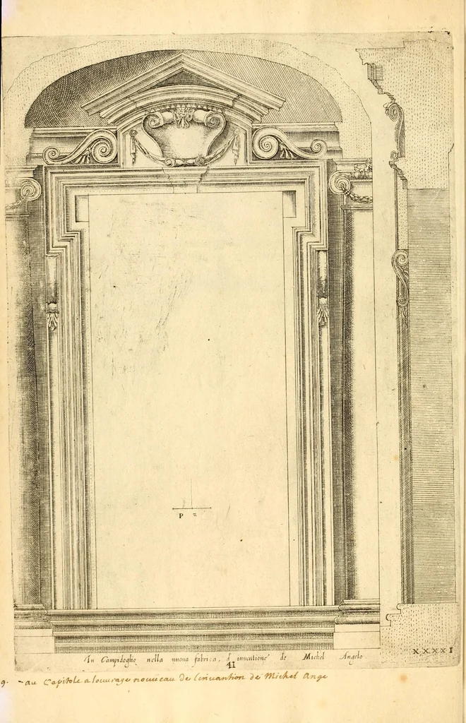 An illustration from Regola delli cinque ordini d'architettura di m. Iacomo Barozzio da Vignola : con la nuun agionta di Michelangelo Buonaroti di carte sette, leaf 106