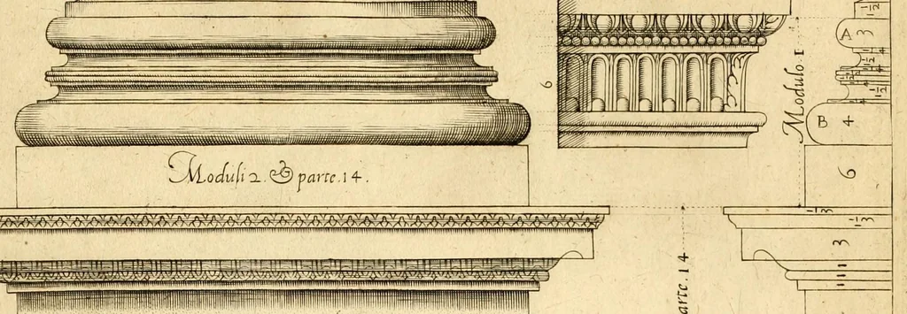 An illustration from Regola delli cinque ordini d'architettura di m. Iacomo Barozzio da Vignola : con la nuun agionta di Michelangelo Buonaroti di carte sette, leaf 63