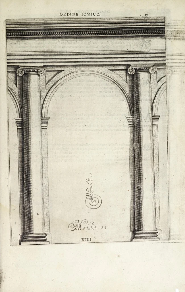 An illustration from Regola delli cinque ordini d'architettura, 1629, leaf 45