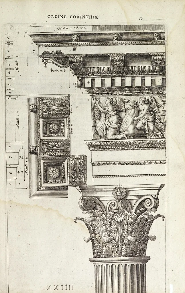 An illustration from Regola delli cinque ordini d'architettura, 1629, leaf 65