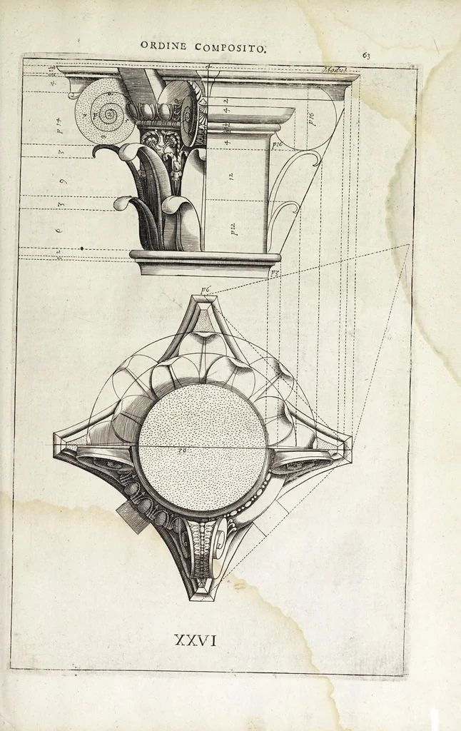 An illustration from Regola delli cinque ordini d'architettura, 1629, leaf 69