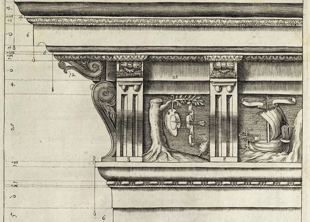 An illustration from Regola delli cinque ordini d'architettura, 1629, leaf 77