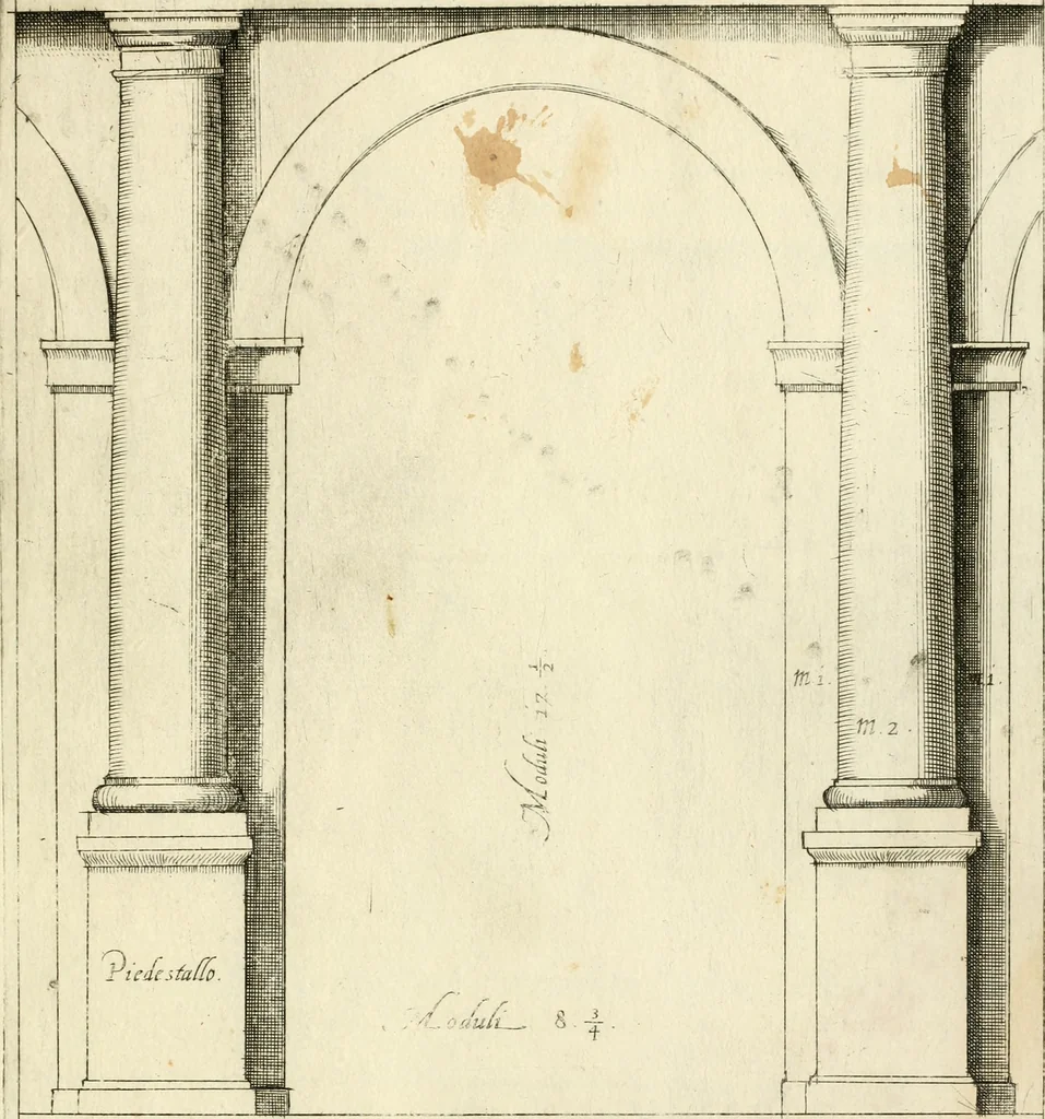 An illustration from Regola delli cinqve ordini d'architettvra, 1596, leaf 12
