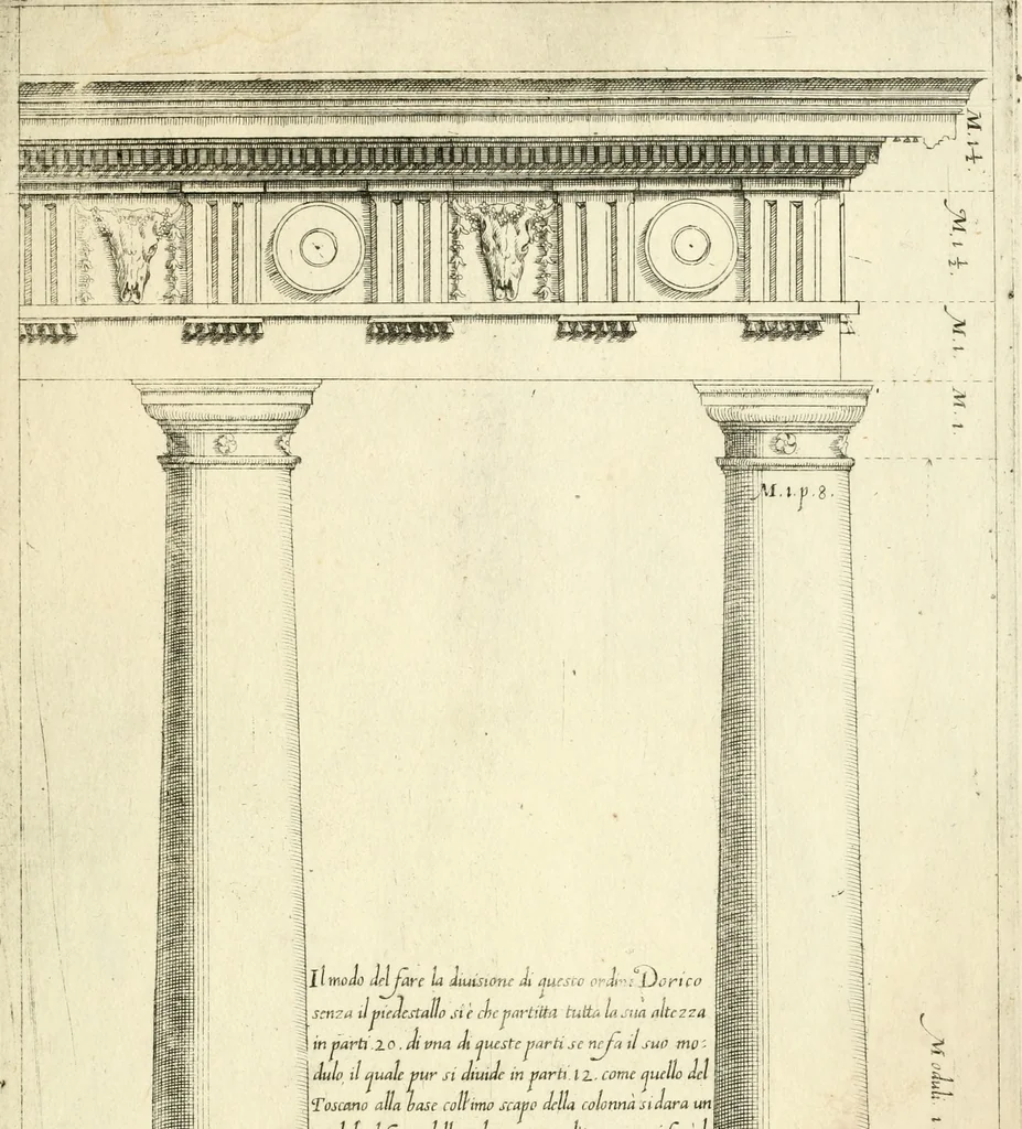 An illustration from Regola delli cinqve ordini d'architettvra, 1596, leaf 18