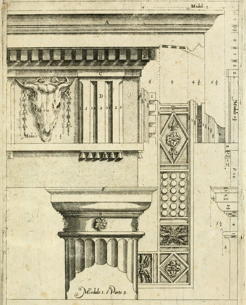 An illustration from Regola delli cinqve ordini d'architettvra, 1596, leaf 26