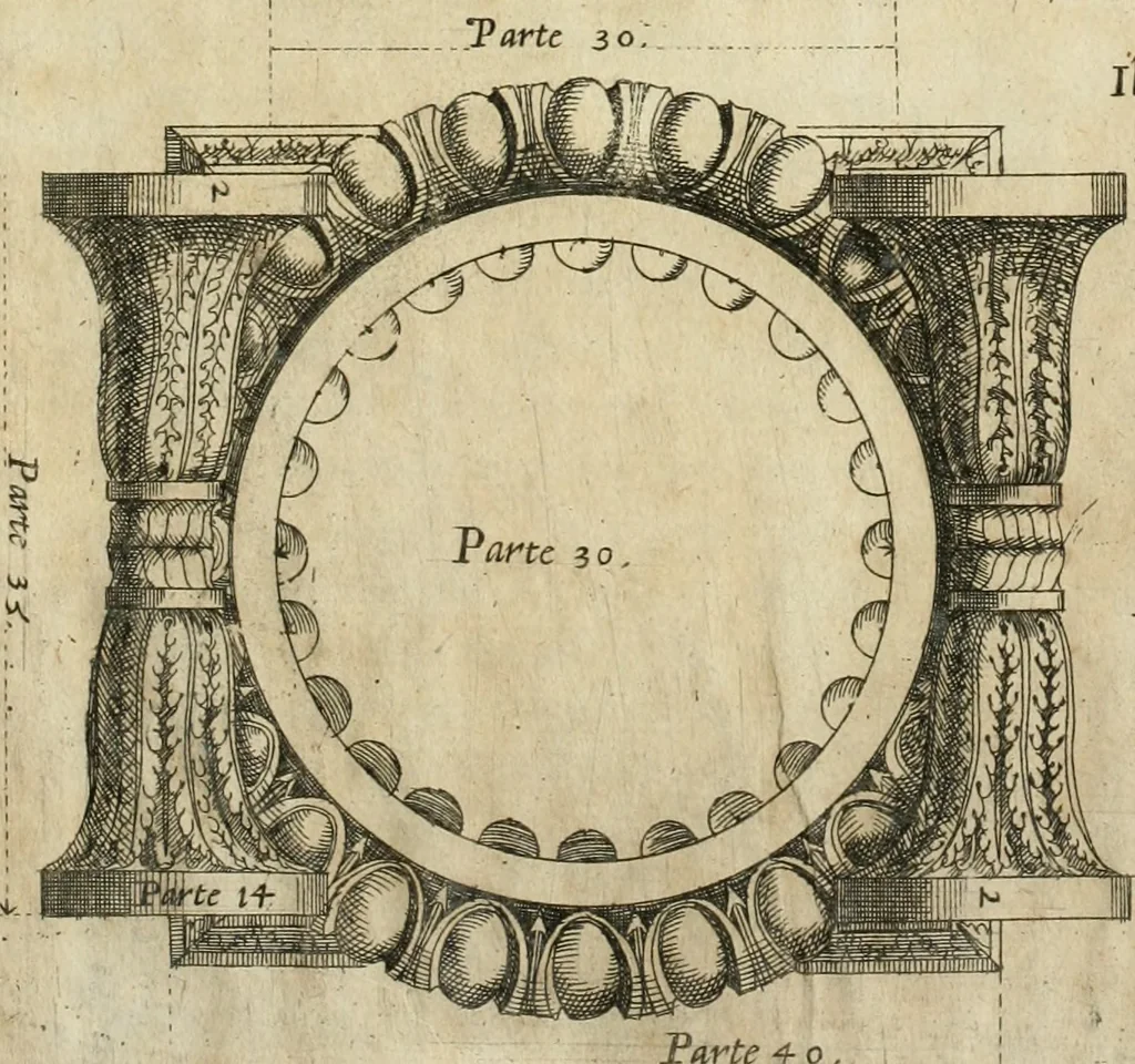 An illustration from Regola delli cinqve ordini d'architettvra, 1596, leaf 38