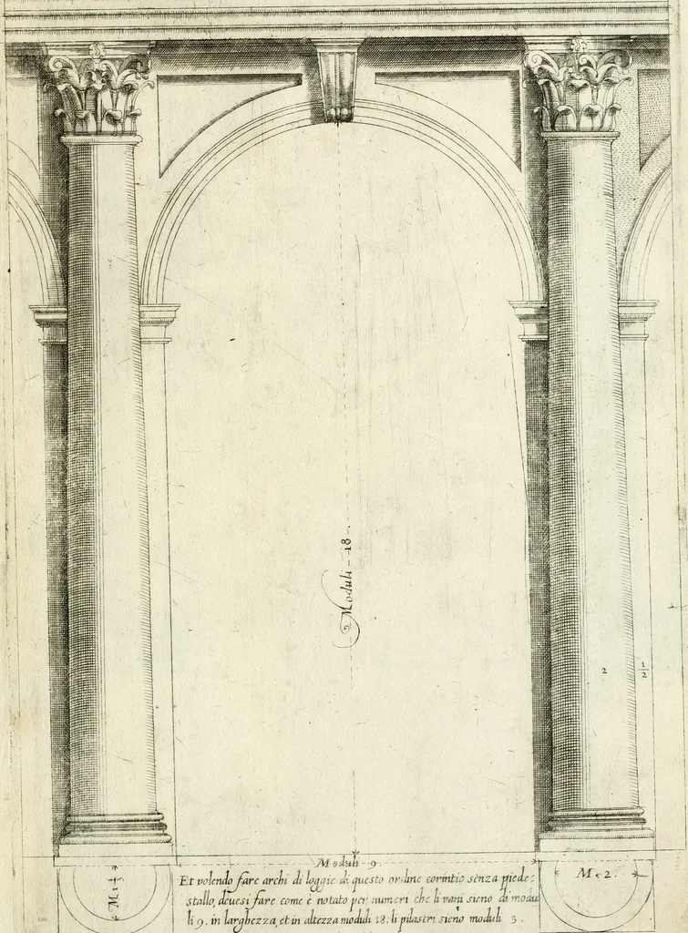 An illustration from Regola delli cinqve ordini d'architettvra, 1596, leaf 44