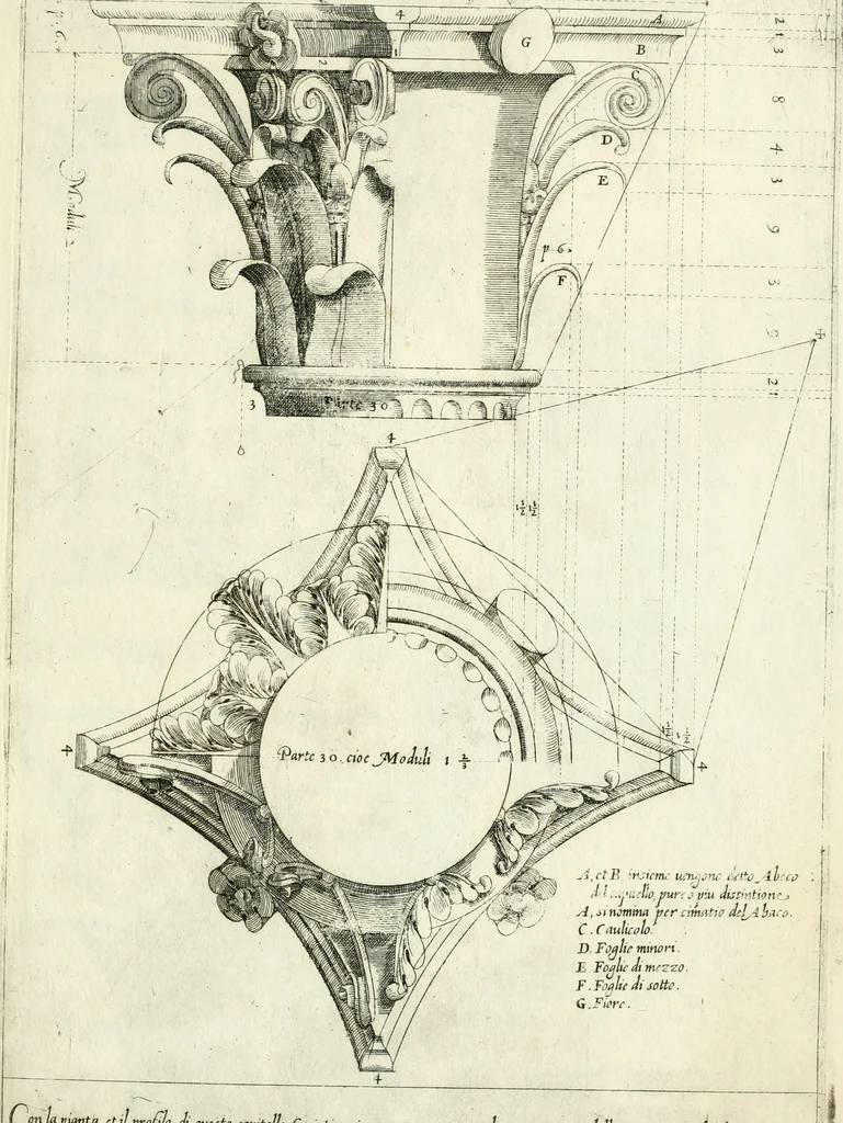 An illustration from Regola delli cinqve ordini d'architettvra, 1596, leaf 48